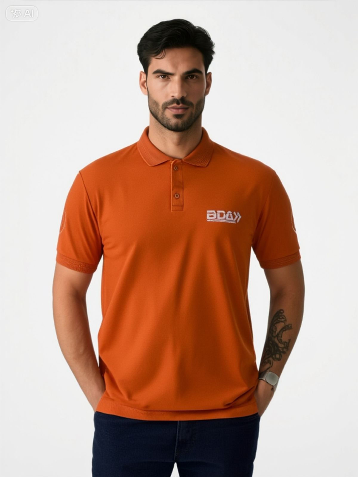 Polo laranja personalizada